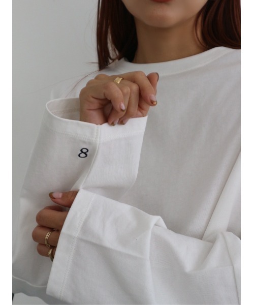 TRUNC(トランクエイティーエイト)の「Simple Long Sleeve TEE(Tシャツ/カットソー・レディース・アイボリー/ブラック・FREE)」の9枚目の写真