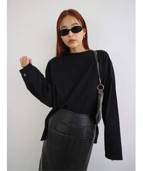 TRUNC(トランクエイティーエイト)の「Simple Long Sleeve TEE(Tシャツ/カットソー・レディース・アイボリー/ブラック・FREE)」の13枚目の写真