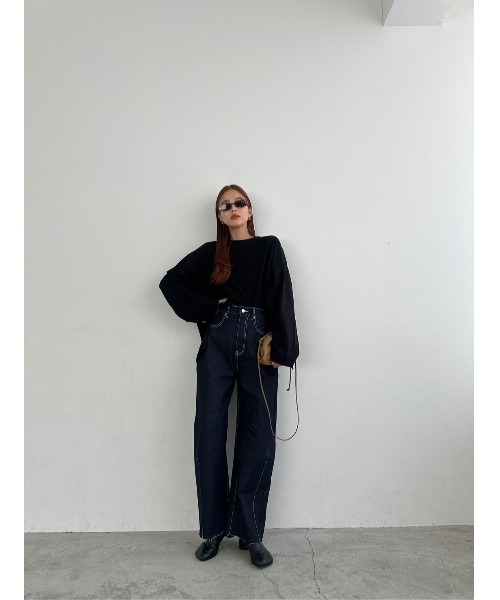 TRUNC(トランクエイティーエイト)の「Simple Long Sleeve TEE(Tシャツ/カットソー・レディース・アイボリー/ブラック・FREE)」の17枚目の写真