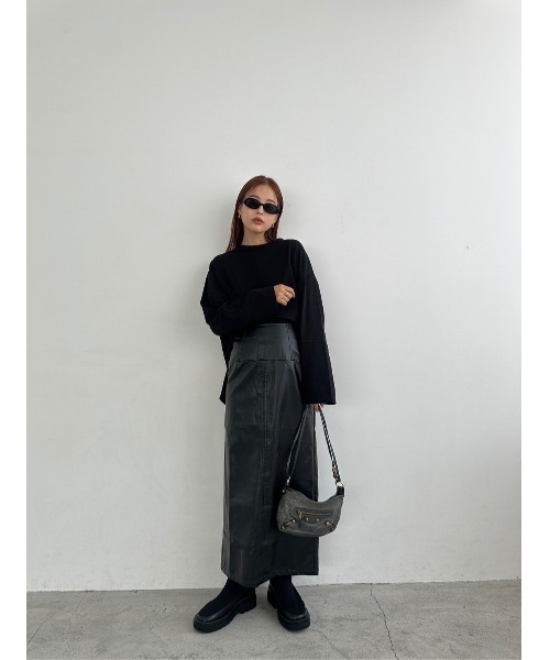 TRUNC(トランクエイティーエイト)の「Simple Long Sleeve TEE(Tシャツ/カットソー・レディース・アイボリー/ブラック・FREE)」の21枚目の写真