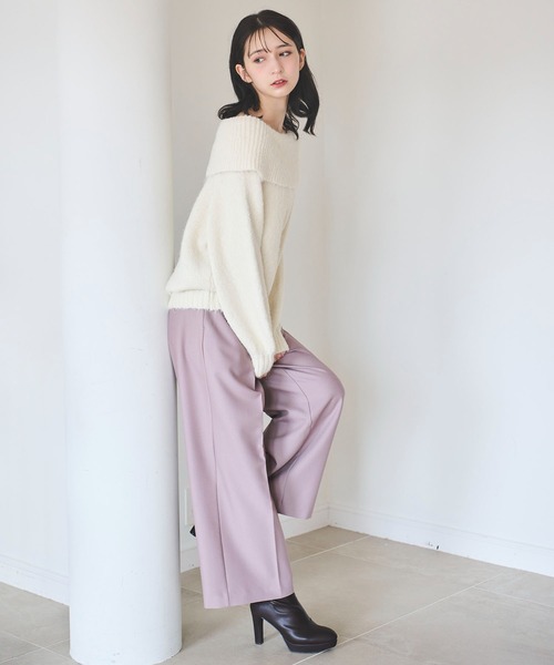 31 Sons de mode(トランテアン ソン ドゥ モード)の「ウエストフリルワイドパンツ(その他パンツ・レディース・ブルー/ブラウン系その他・36/38)」の1枚目の写真