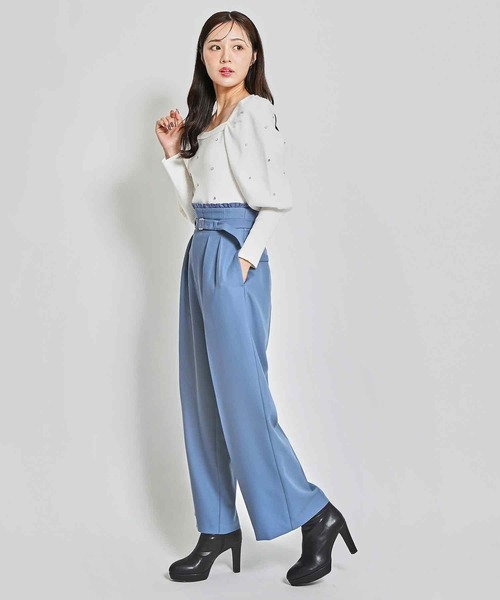 31 Sons de mode(トランテアン ソン ドゥ モード)の「ウエストフリルワイドパンツ(その他パンツ・レディース・ブルー/ブラウン系その他・36/38)」の16枚目の写真