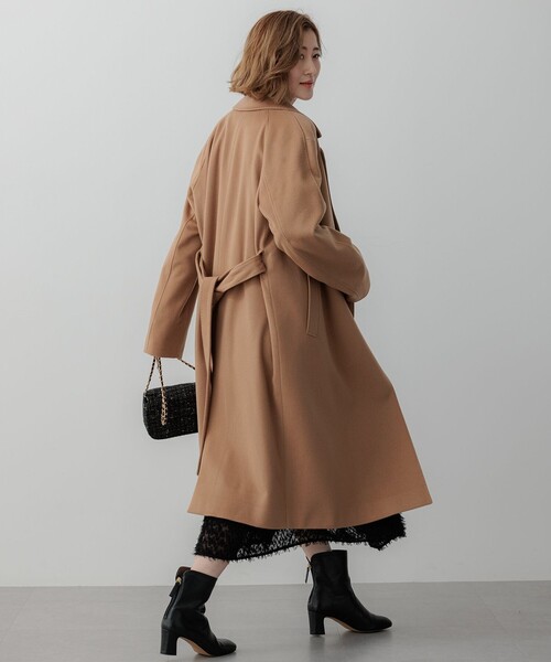 美品⭐ダーマコレクション　ベージュチェスターコート2(M～L) MTRカシミヤライトビーバー チェスターコート（チェスターコート