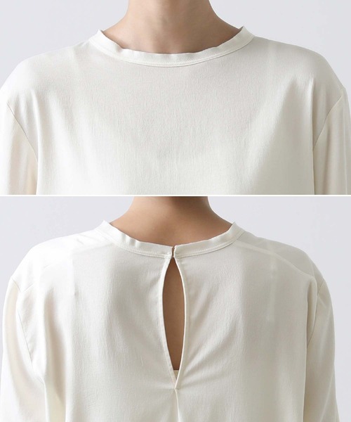 Gready Brilliant（グレディブリリアン）の「ＬＵサテンクルーブラウス（シャツ/ブラウス・レディース・ダークブラウン/アイボリー・38）」の15枚目の写真