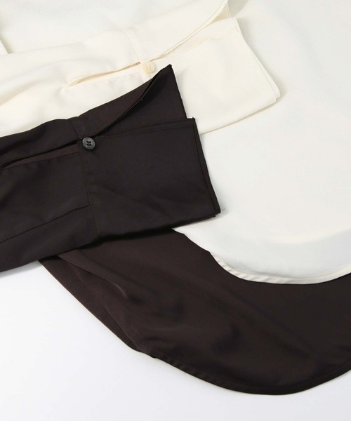 Gready Brilliant（グレディブリリアン）の「ＬＵサテンクルーブラウス（シャツ/ブラウス・レディース・ダークブラウン/アイボリー・38）」の18枚目の写真