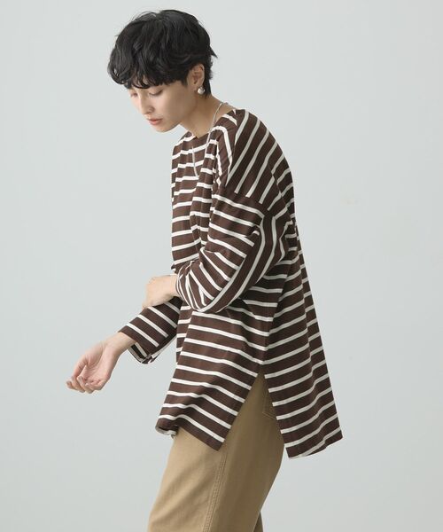 AMERICAN HOLIC(アメリカンホリック)の「ボーダーカットBIGプルオーバー(Tシャツ/カットソー・レディース・ブラック/グレー/ブラウン・L/M)」の3枚目の写真