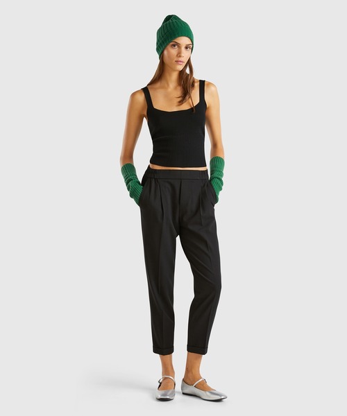 BENETTON (UNITED COLORS OF BENETTON)(ベネトンユナイテッドカラーズオブベネトン)の「バックゴムストレッチスラックスパンツ(スラックス・レディース・ブラック/ネイビー・SMALL/MEDIUM/LARGE/X-SMALL)」の5枚目の写真
