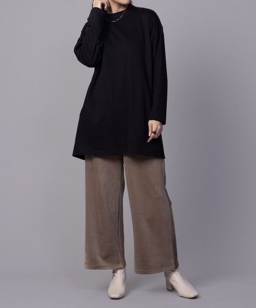 NAVY(ネイビー)の「nAvy 温℃ 裏ベロア あったか セミワイドパンツ(その他パンツ・レディース・ブラウン/ベージュ/ブラック・M/L)」の8枚目の写真