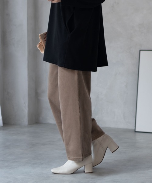 NAVY(ネイビー)の「nAvy 温℃ 裏ベロア あったか セミワイドパンツ(その他パンツ・レディース・ブラウン/ベージュ/ブラック・M/L)」の9枚目の写真