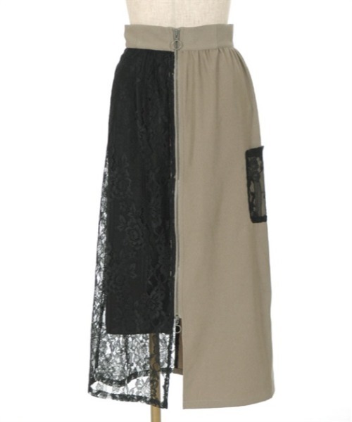 axes femme(アクシーズファム)の「ジップ付レースタイトスカート(スカート・レディース・ブラック/ホワイト/ベージュ・FREE)」の10枚目の写真
