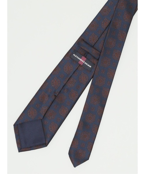 Alexander Julian（アレキサンダージュリアン）の「アレキサンダージュリアン シルク混 ネクタイ＆タイバーセット クリップ小紋（ネクタイ・メンズ・ワインレッド/ネイビー・FREE）」の12枚目の写真