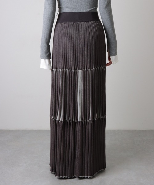 美品✨45R ダンプ プリーツ　スカート　ロングスカート　グレー系　現行 美品✨45R ダンプ プリーツ スカート ロングスカート グレー系