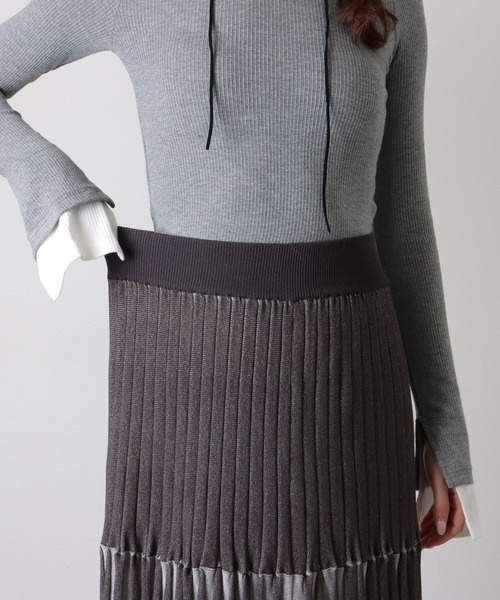 スカート BICOLOR KNIT SKIRT Bicolor Knit & Bicolor Tight Skirt – byheenieheenie