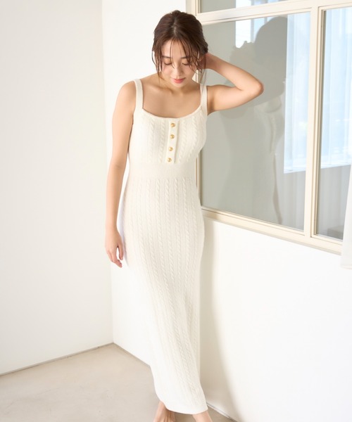 SNIDEL HOME（スナイデルホーム）の「【Milky】 ケーブルワンピース（ルームワンピース・レディース・アイボリー/グリーン/ベージュ・FREE）」の7枚目の写真