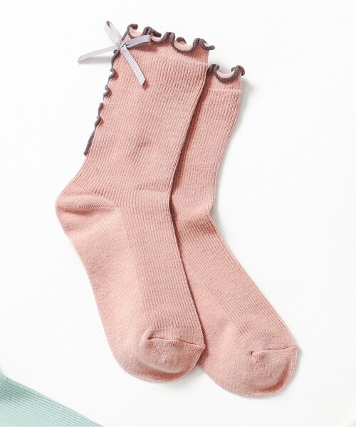 apres les cours(アプレレクール)の「リボンメローソックス(ソックス/靴下・キッズ・アイボリー/ミント/ピンク・12/15 /18/21)」の1枚目の写真
