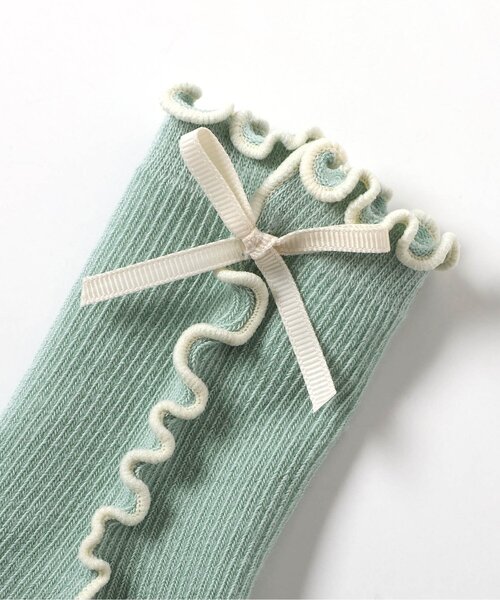 apres les cours(アプレレクール)の「リボンメローソックス(ソックス/靴下・キッズ・アイボリー/ミント/ピンク・12/15 /18/21)」の13枚目の写真