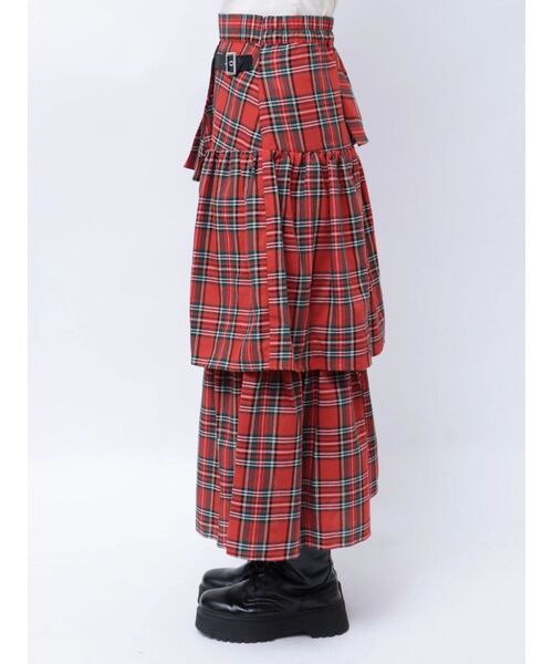 jouetie(ジュエティ)の「ベルトチェックティアードスカート(スカート・レディース・グレー/レッド・MEDIUM)」の18枚目の写真