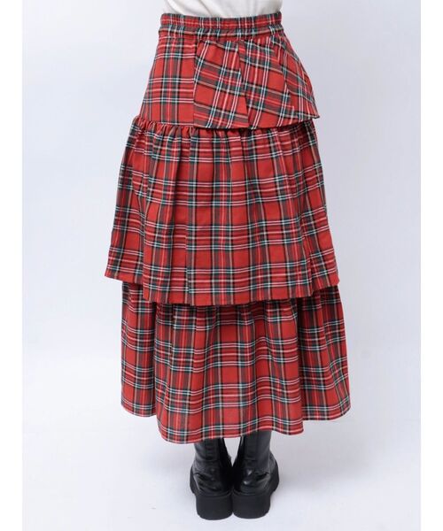 jouetie(ジュエティ)の「ベルトチェックティアードスカート(スカート・レディース・グレー/レッド・MEDIUM)」の19枚目の写真