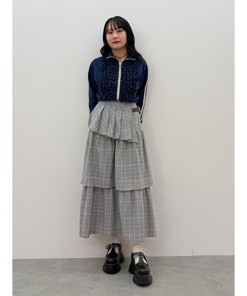 セール】ベルトチェックティアードスカート（スカート）｜jouetie