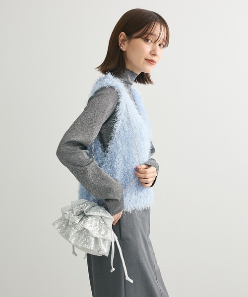 Green　Parks（グリーンパークス）の「ETS.スパンコールショルダーバッグ（ショルダーバッグ・レディース・ブラック/ホワイト・FREE）」の16枚目の写真