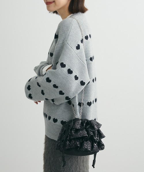 Green　Parks（グリーンパークス）の「ETS.スパンコールショルダーバッグ（ショルダーバッグ・レディース・ブラック/ホワイト・FREE）」の21枚目の写真