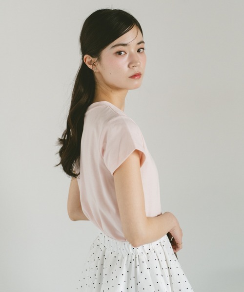 VANNIE U(ヴァニーユー)の「オーバルロゴT/ヴァニー刺繍T/コンパクトTシャツ(Tシャツ/カットソー・レディース・ブルー/ピンク系その他/ブルー系その他/ネイビー/ピンク/ホワイト・FREE)」の18枚目の写真