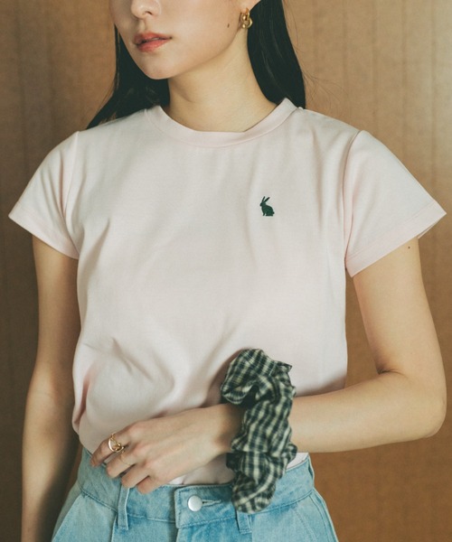 VANNIE U(ヴァニーユー)の「オーバルロゴT/ヴァニー刺繍T/コンパクトTシャツ(Tシャツ/カットソー・レディース・ブルー/ピンク系その他/ブルー系その他/ネイビー/ピンク/ホワイト・FREE)」の15枚目の写真