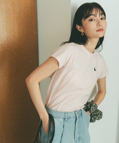 VANNIE U(ヴァニーユー)の「オーバルロゴT/ヴァニー刺繍T/コンパクトTシャツ(Tシャツ/カットソー・レディース・ブルー/ピンク系その他/ブルー系その他/ネイビー/ピンク/ホワイト・FREE)」の14枚目の写真