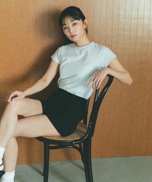 VANNIE U(ヴァニーユー)の「オーバルロゴT/ヴァニー刺繍T/コンパクトTシャツ(Tシャツ/カットソー・レディース・ブルー/ピンク系その他/ブルー系その他/ネイビー/ピンク/ホワイト・FREE)」の8枚目の写真