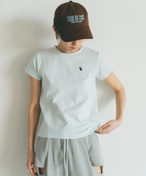 VANNIE U(ヴァニーユー)の「オーバルロゴT/ヴァニー刺繍T/コンパクトTシャツ(Tシャツ/カットソー・レディース・ブルー/ピンク系その他/ブルー系その他/ネイビー/ピンク/ホワイト・FREE)」の19枚目の写真