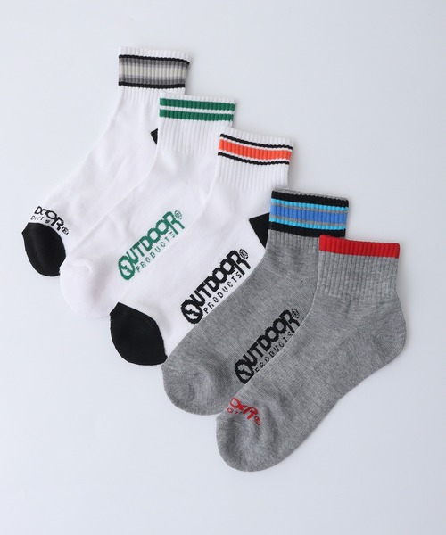 OUTDOOR PRODUCTS（アウトドアプロダクツ）の「OUTDOOR PRODUCTS 5P クォーターソックス（ソックス/靴下・メンズ・B/F/E/D/C/I/G/A/J/H・25-27CM）」の2枚目の写真