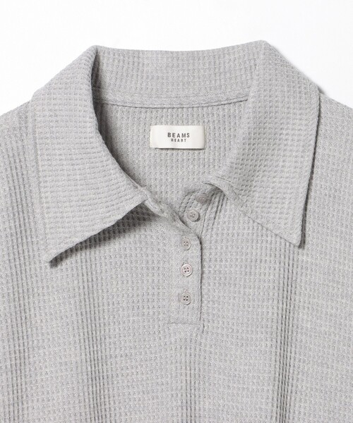 BEAMS HEART（ビームスハート）の「ワッフル ポロ ワンピース（ワンピース・レディース・ライトグレー/ブラック/サックスブルー・FREE）」の11枚目の写真