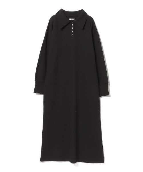 BEAMS HEART（ビームスハート）の「ワッフル ポロ ワンピース（ワンピース・レディース・ライトグレー/ブラック/サックスブルー・FREE）」の16枚目の写真