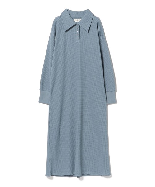 BEAMS HEART（ビームスハート）の「ワッフル ポロ ワンピース（ワンピース・レディース・ライトグレー/ブラック/サックスブルー・FREE）」の19枚目の写真