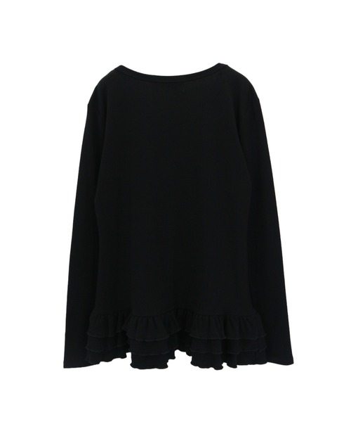 tinkerend(ティンカーエンド)の「Tiered Flare T-shirt / ティアードフレアTシャツ レイヤードトップス(Tシャツ/カットソー・レディース・ブラック/グレー/ホワイト・FREE)」の8枚目の写真