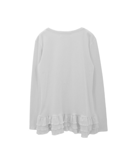 tinkerend(ティンカーエンド)の「Tiered Flare T-shirt / ティアードフレアTシャツ レイヤードトップス(Tシャツ/カットソー・レディース・ブラック/グレー/ホワイト・FREE)」の12枚目の写真