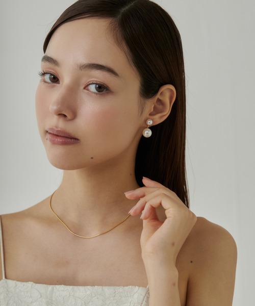 ciite' surgical stainless(シーテサージカルステンレス)の「【 金属アレルギー対応 】2連パールイヤリング サージカルステンレス (両耳用)(イヤリング・レディース・シルバー/ゴールド・FREE)」の14枚目の写真