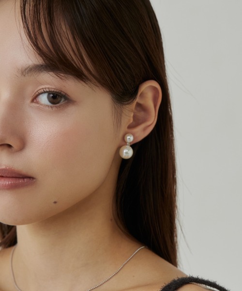 ciite' surgical stainless(シーテサージカルステンレス)の「【 金属アレルギー対応 】2連パールイヤリング サージカルステンレス (両耳用)(イヤリング・レディース・シルバー/ゴールド・FREE)」の18枚目の写真