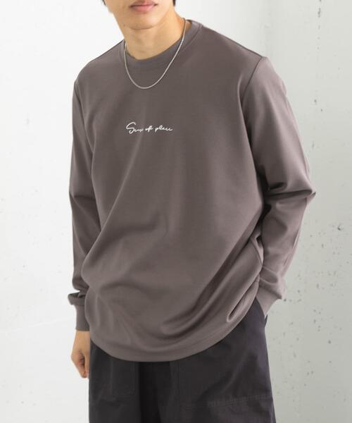 SENSE OF PLACE by URBAN RESEARCH（センスオブプレイスバイアーバンリサーチ）の「『ユニセックス』シシュウポンチロングTシャツ（Tシャツ/カットソー・メンズ・ライトベージュ/ブラック/ホワイト/チャコールグレー・MEDIUM/LARGE）」の5枚目の写真