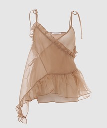 STRAP TOP WITH WRAP CLOSURE AND RUFFLES