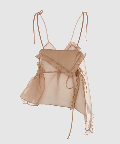 CECILIE BAHNSEN(セシリー バンセン)の「STRAP TOP WITH WRAP CLOSURE AND RUFFLES(シャツ/ブラウス・レディース・ベージュ系その他・6)」の5枚目の写真
