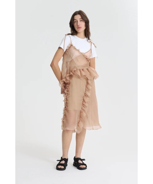 セール】STRAP TOP WITH WRAP CLOSURE AND RUFFLES（シャツ/ブラウス