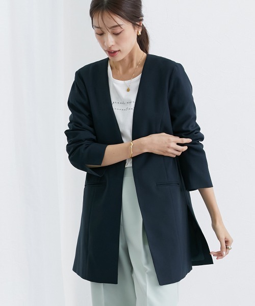 ESCADA 定価29.4万 エスカーダ ジャケット ネイビー 1つボタン