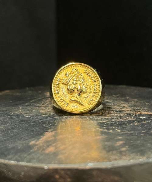 CALIFORNIA OUTFITTERS(カリフォルニア アウトフィッターズ)の「3-1C36 ゴールド ボリューム コインリング(リング・メンズ・ゴールド/シルバー・18号/16号/20号)」の3枚目の写真