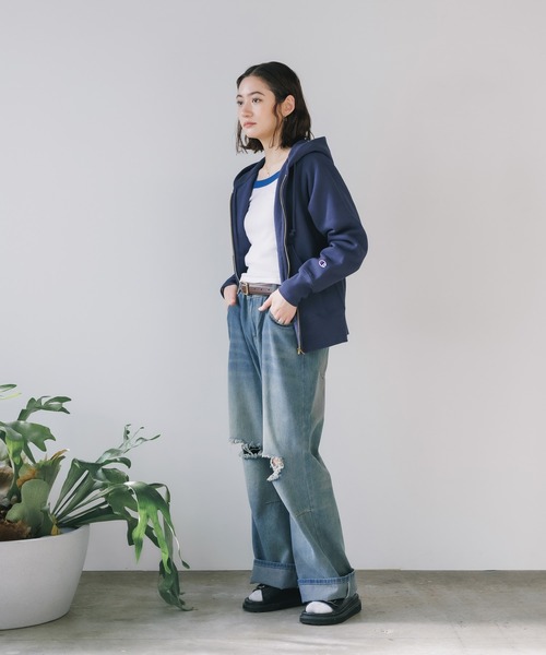 Champion(チャンピオン)の「Champion/チャンピオン REVERSE WEAVE(R) ジップフーデッド スウェット トレーナーシャツ 2026秋冬 秋服(パーカー・メンズ・シルバーグレー/オートミール/ネイビー/ブラック・M/L/XL)」の11枚目の写真