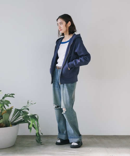 Champion(チャンピオン)の「Champion/チャンピオン REVERSE WEAVE(R) ジップフーデッド スウェット トレーナーシャツ 2026秋冬 秋服(パーカー・メンズ・シルバーグレー/オートミール/ネイビー/ブラック・M/L/XL)」の12枚目の写真