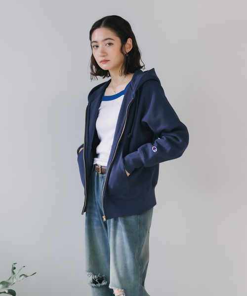 Champion(チャンピオン)の「Champion/チャンピオン REVERSE WEAVE(R) ジップフーデッド スウェット トレーナーシャツ 2026秋冬 秋服(パーカー・メンズ・シルバーグレー/オートミール/ネイビー/ブラック・M/L/XL)」の6枚目の写真