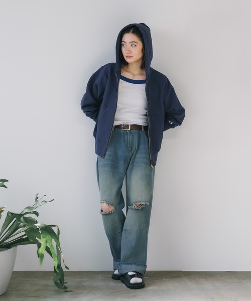 Champion(チャンピオン)の「Champion/チャンピオン REVERSE WEAVE(R) ジップフーデッド スウェット トレーナーシャツ 2026秋冬 秋服(パーカー・メンズ・シルバーグレー/オートミール/ネイビー/ブラック・M/L/XL)」の9枚目の写真
