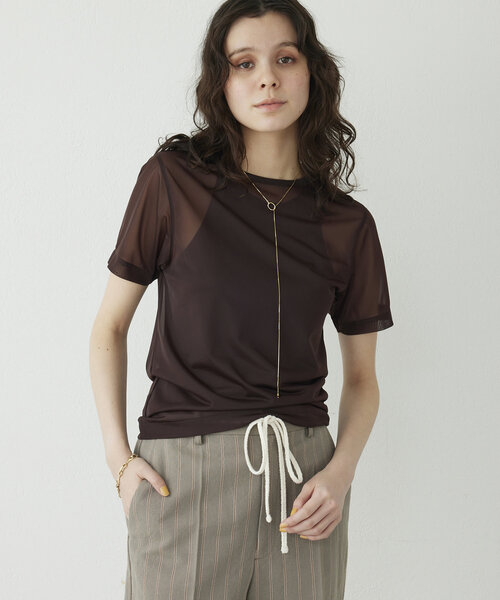 THE PAUSE（ザ ポーズ）の「【THE PAUSE】ハイゲージチュールTシャツ（Tシャツ/カットソー・レディース・ブラウン/ベージュ・FREE）」の22枚目の写真