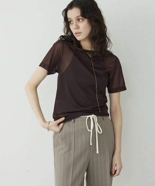 THE PAUSE（ザ ポーズ）の「【THE PAUSE】ハイゲージチュールTシャツ（Tシャツ/カットソー・レディース・ブラウン/ベージュ・FREE）」の21枚目の写真